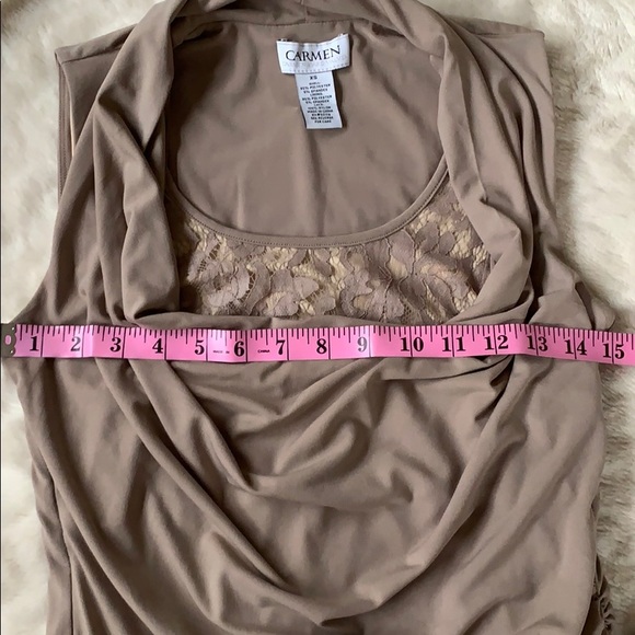 EUC+++CARMEN  Sexy sleeveless ruched top /size XS - Picture 2 of 11